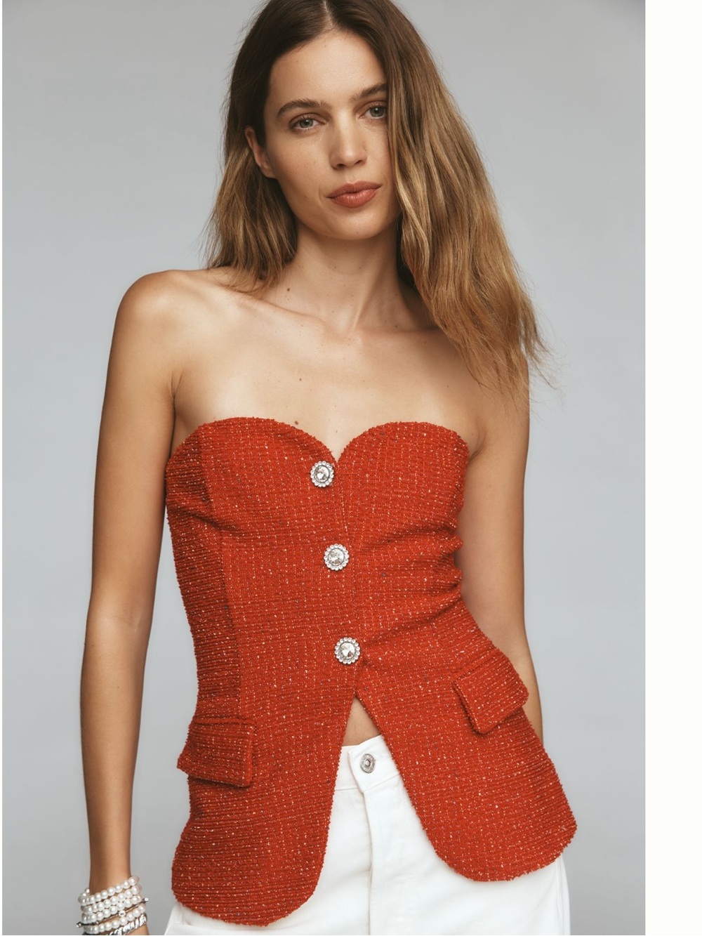 Nwt Maeve tweed strapless top